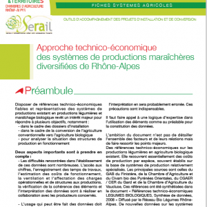 Approche technico-économique des systèmes de productions maraîchères diversifiées de Rhône-Alpes